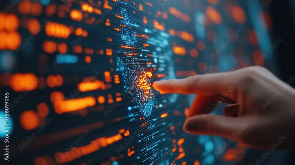Poster cyber security interface with ai technology