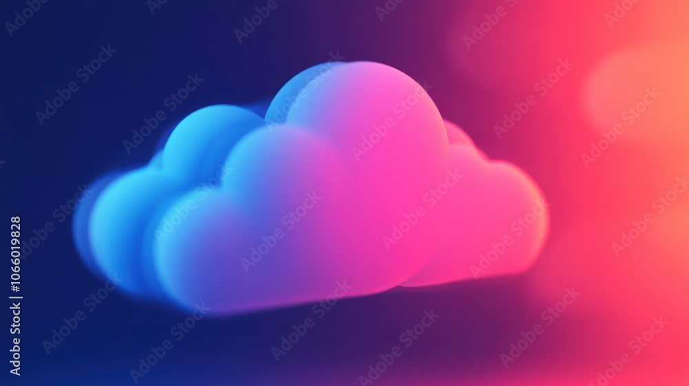 Poster abstract cloud computing concept visual