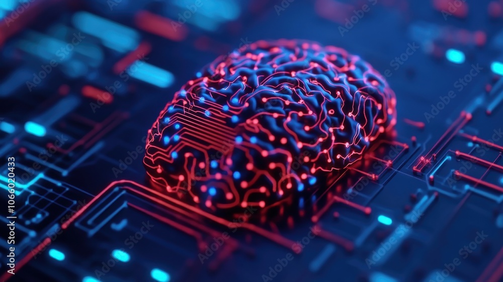 Poster neural network concept in abstract digital design