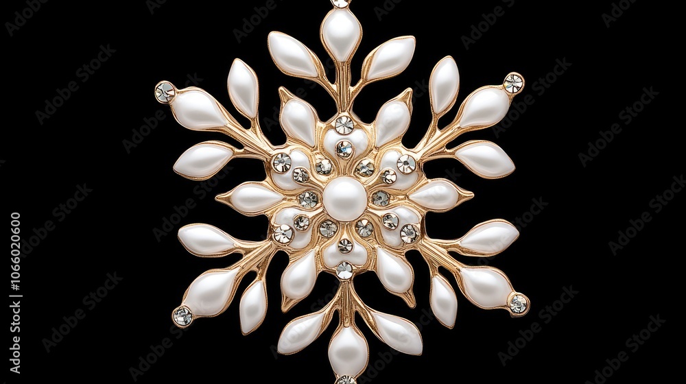 Poster a captivating snowflake displays crystal-clear symmetry and intricate patterns, emphasizing its deli
