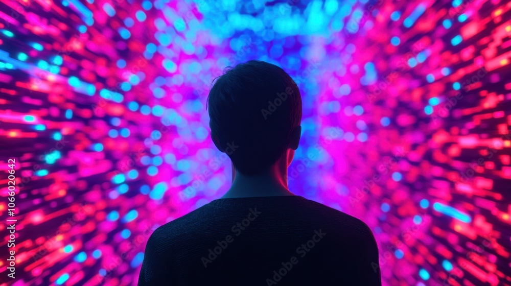 Poster surreal digital euphoria with ai interfacing elements