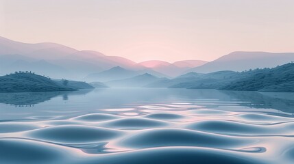 Fototapeta premium AI-Enhanced Serene Landscapes for Mental Wellness and Stress Relief