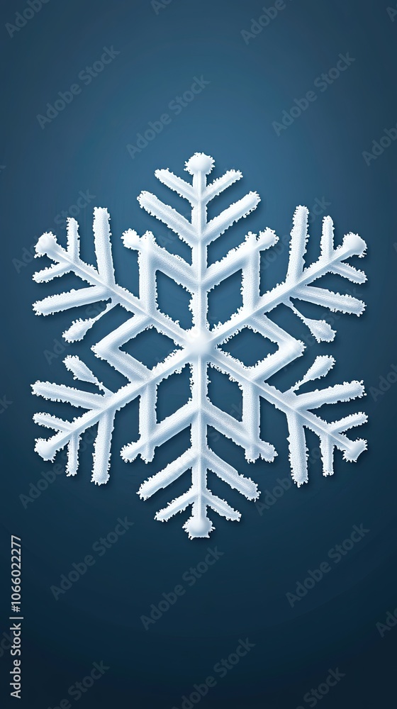 Poster a captivating snowflake displays crystal-clear symmetry and intricate patterns, emphasizing its deli