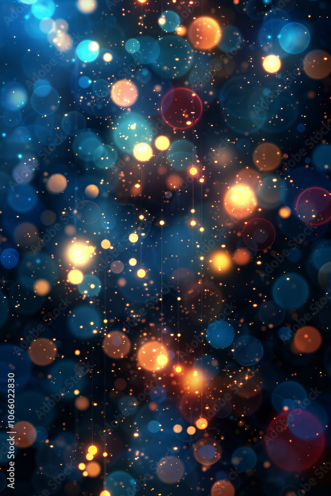 Poster a stunning display of colorful bokeh lights creates a mesmerizing effect against a dark backdrop, ev