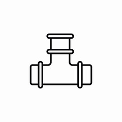 T shape water pipe icon sign vector