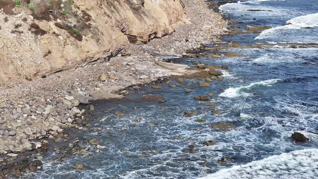 San Pedro, California sunkin City  in pacific ocean aerial footage from above. 