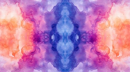Fototapeta premium Abstract Watercolor Painting with Orange, Purple, and Blue Hues