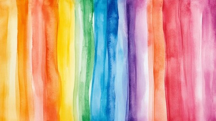 Watercolor Rainbow Stripe Pattern