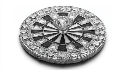 Naklejka premium Elevate your game with a professional dartboard featuring sharp sleek darts for ultimate precision and style