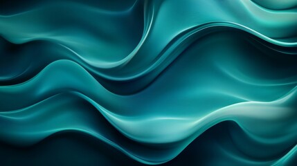 Obraz premium Abstract Teal and Blue Wavy Lines Background