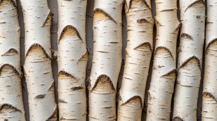 Fototapeta premium Close-up of White Birch Tree Trunks