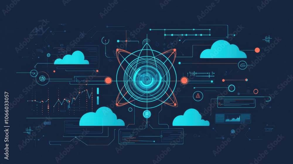 Aufkleber abstract technology concept with digital patterns