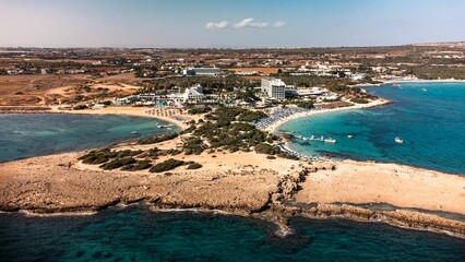 Aerial view of Makronissos Beach in Cyprus