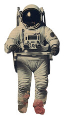 Fototapeta premium PNG Wallpaper ephemera pale astronaut Antique flower plant representation.