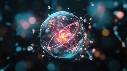 Colorful Atomic Structure with Electric Particles