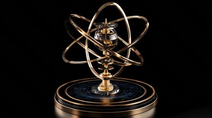 Obraz premium Elegant Antique Globe with Orbiting Rings Display