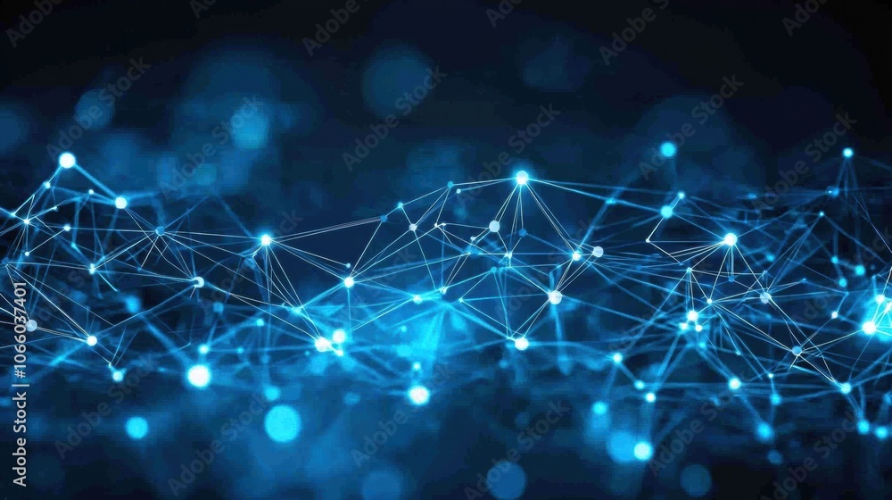 Poster abstract blue network connection background