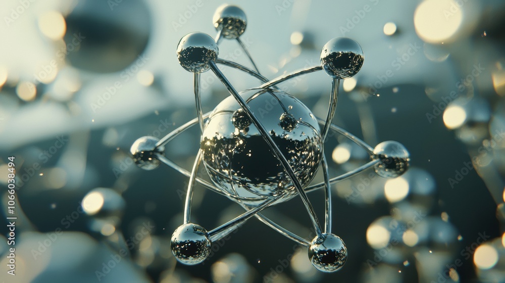 Poster abstract representation of atomic structure in science