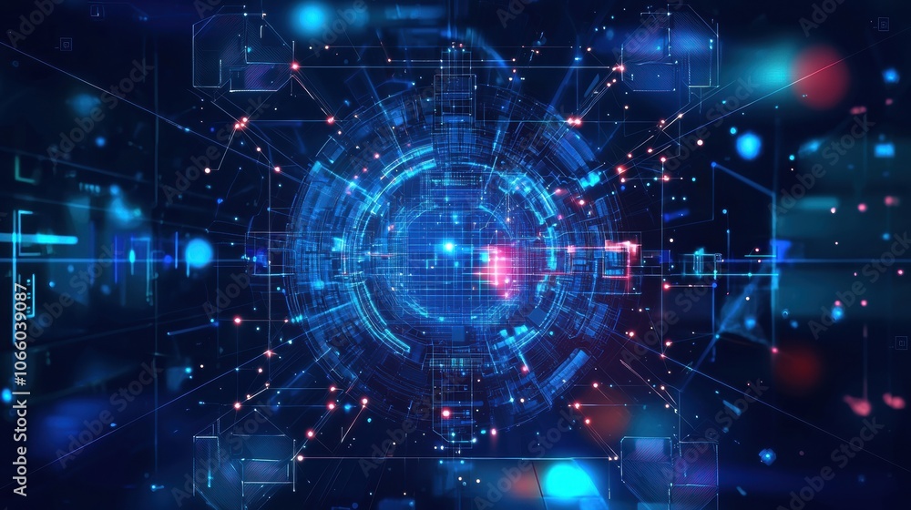 Poster futuristic digital background with data visualization effects
