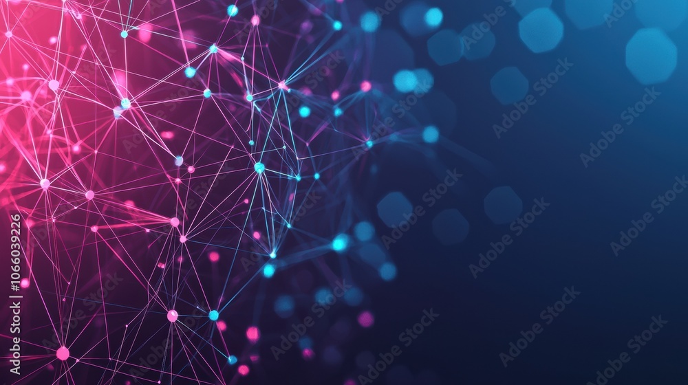 Aufkleber abstract digital network design with colorful lights