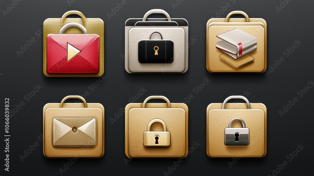 Poster digital lock icons for security applications