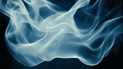 Abstract Blue and White Flowing Fabric