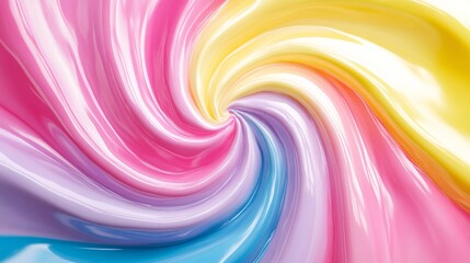 Obraz premium Abstract Swirling Pastel Colors in a Spiral Pattern