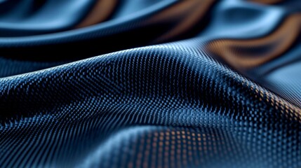 Naklejka premium Close-up of a Blue Carbon Fiber Weave with a Subtle Ripple Pattern