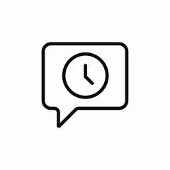 speech bubble time icon sign vector