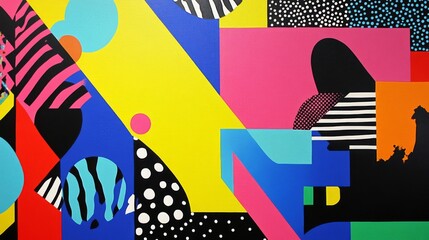 Obraz premium Abstract Geometric Pattern with Vibrant Colors and Geometric Shapes