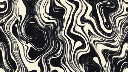 Obraz premium Abstract Swirling Black and White Pattern