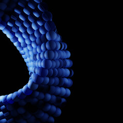 blue particles abstract background, 3d rendering illustration