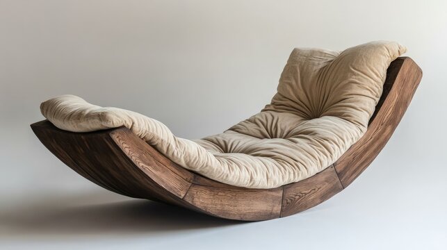 Unique Curved Lounge Chair Design in Neutral Tones