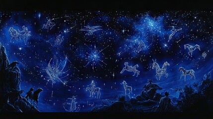 Obraz premium Celestial Constellations in a Starry Night Sky