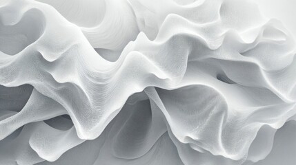 Fototapeta premium Abstract White Wavy Pattern with Mesh Texture