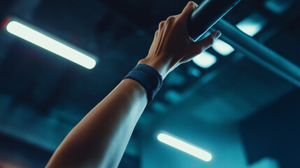 person ready to do pull-ups in the gym