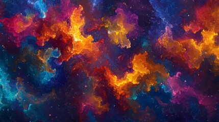 Abstract Cosmic Clouds with Starry Background