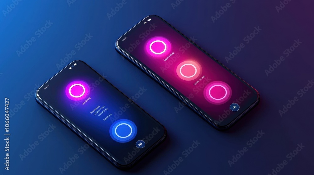 Poster modern smartphone interface with colorful background