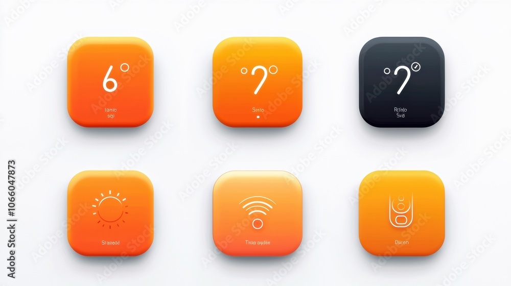 Poster modern user interface weather and connectivity icons