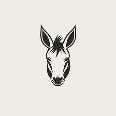 Fototapeta premium Black and White Silhouette of a Donkey's Head