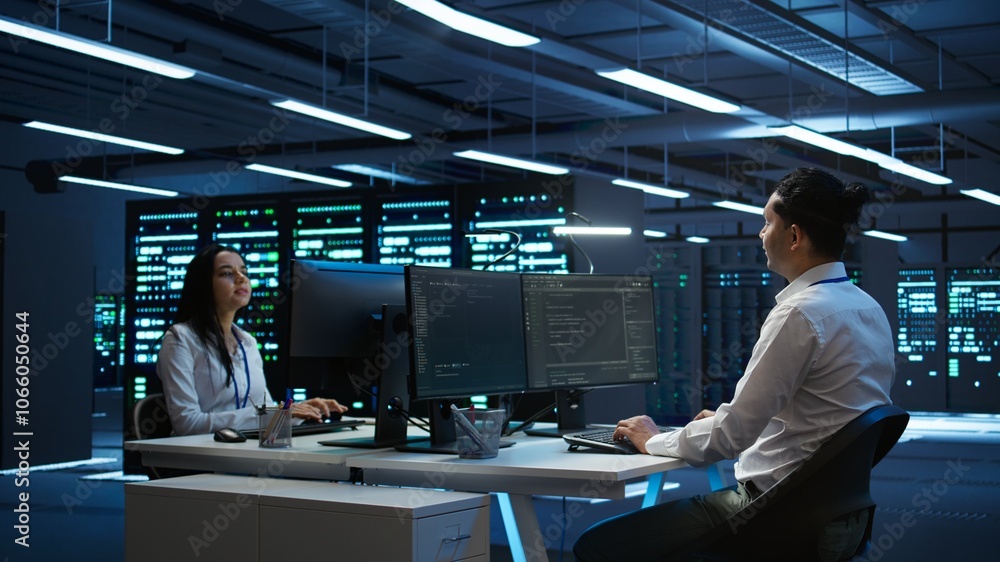 Poster developer and coworker overseeing data center, making improvements and updates to ensure system can 