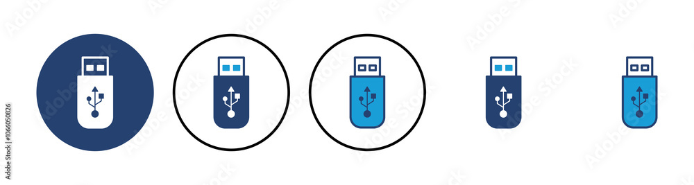 Poster usb icon vector. flash disk icon vector