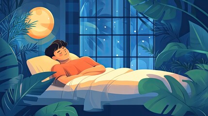 A man waking up refreshed after a good night's sleep, showing the benefits of adequate rest for well-being.