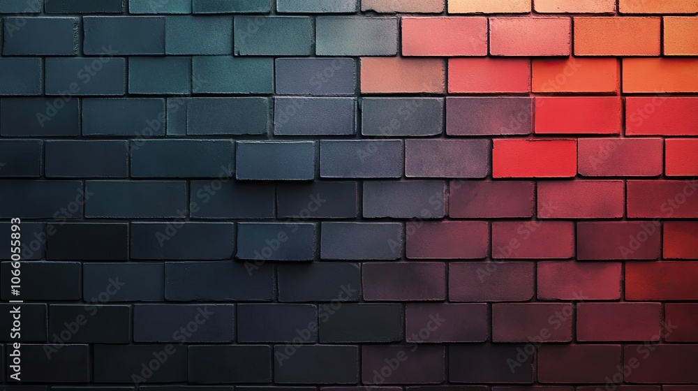 Poster a sleek gradient brick backdrop with a gradual shift in colors, blending from light to dark shades, 