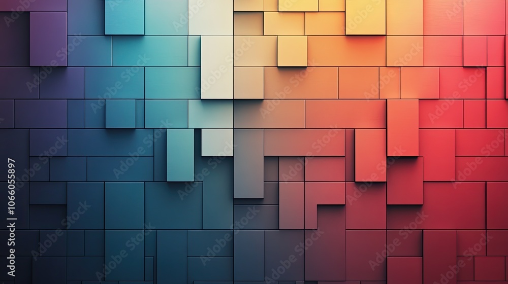 Poster a sleek gradient brick backdrop with a gradual shift in colors, blending from light to dark shades, 
