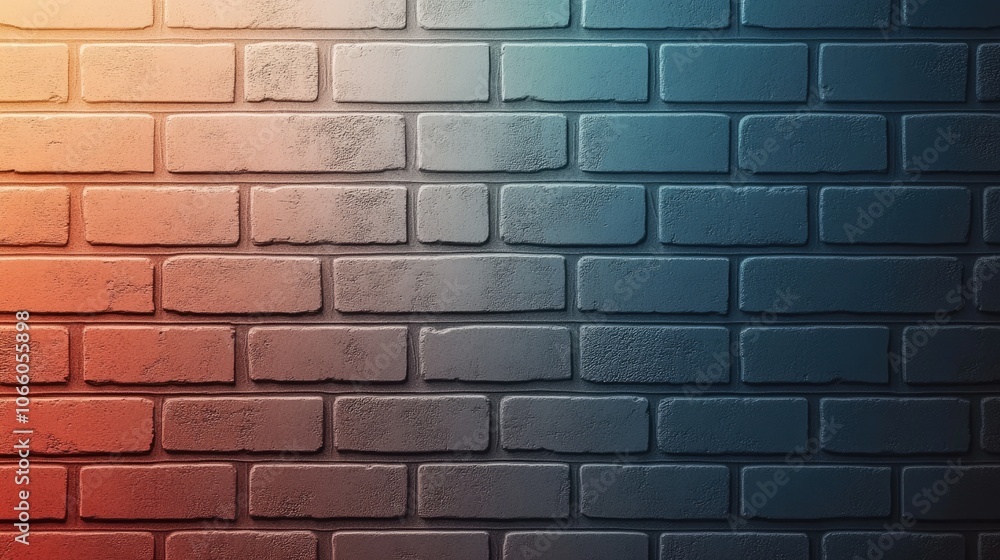 Poster a sleek gradient brick backdrop with a gradual shift in colors, blending from light to dark shades, 