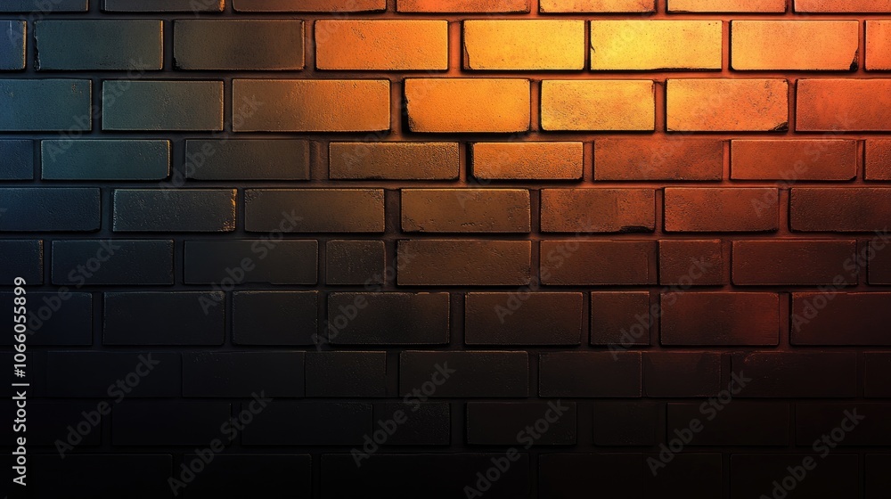 Poster a sleek gradient brick backdrop with a gradual shift in colors, blending from light to dark shades, 