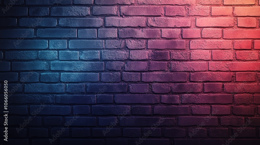 Poster a stylish gradient brick wall, transitioning from light to dark shades, creating a modern and textur