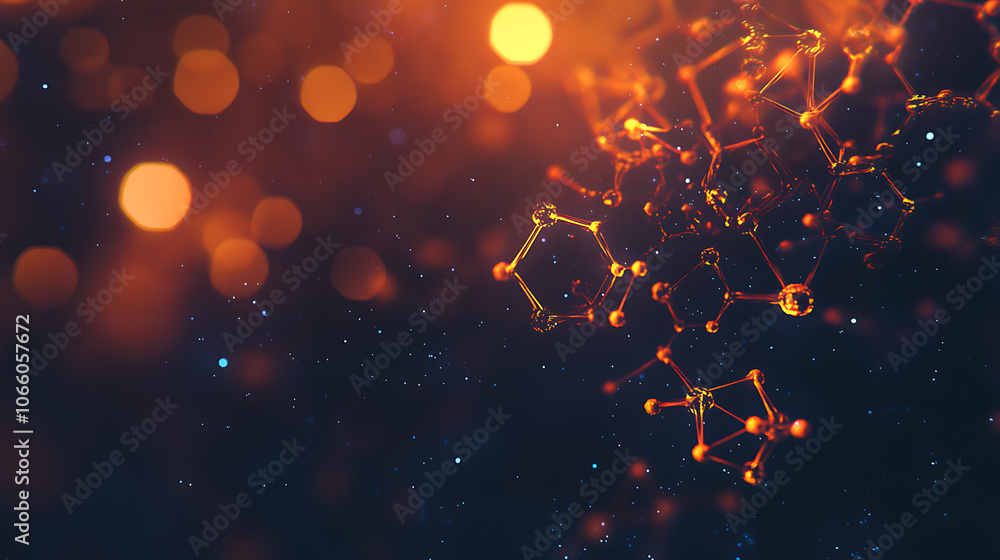 Aufkleber background with abstract hexagons and molecules for medical, scientific, or technological design concepts Generative AI