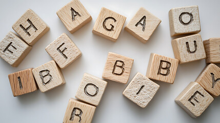 Updates text on stone blocks with a clean white background